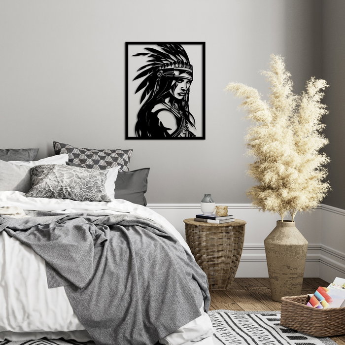 Wallity Tribal Chief Accesorio Decorativo de Pared de Metal Negro